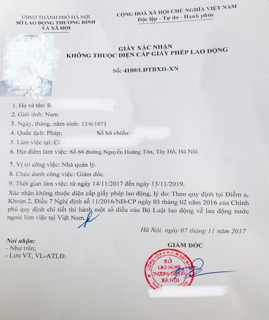 Vietnam work permit exemption certificate - How to get?